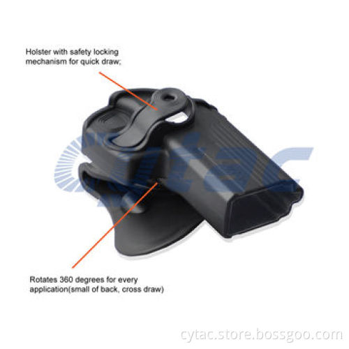 Gun holsters for Taurus 24/7, designed with release button, soft silicone paddle